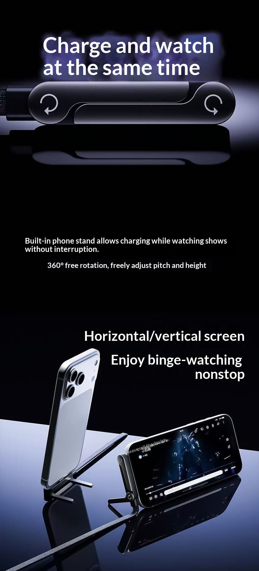 2-in-1 USB-C Cable & Phone Stand